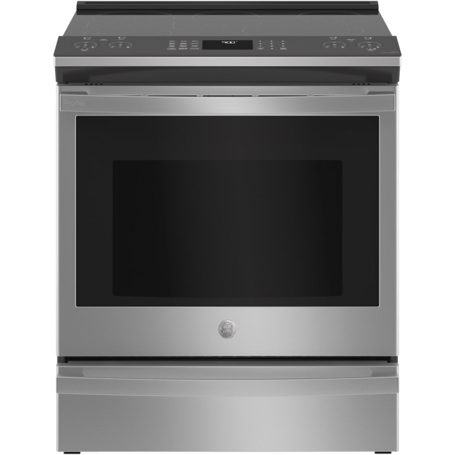 GE Profile 30 Inch Wide 5.3 Cu. Ft. Slide In Electric Range with No Preheat Air Fry
